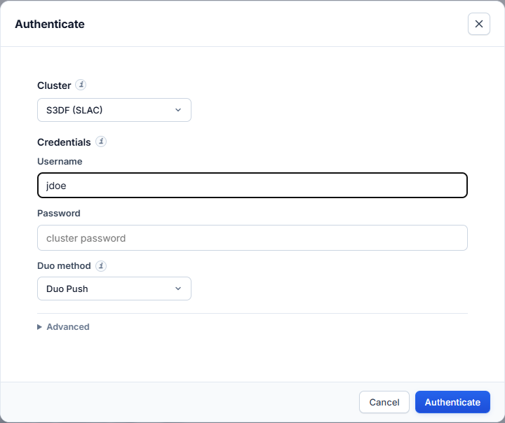 Sign in to S3DF