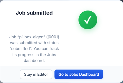 Job submitted