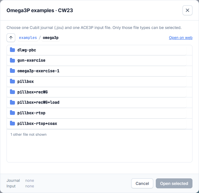 Omega3P examples